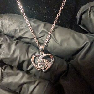 Elegant Silver Heart Pendant Necklace